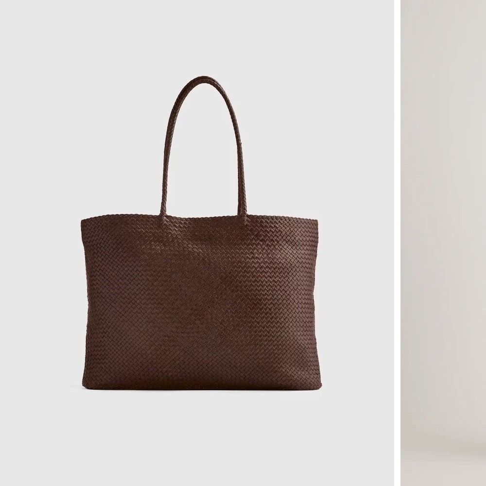 Quince Dark Brown Woven Tote